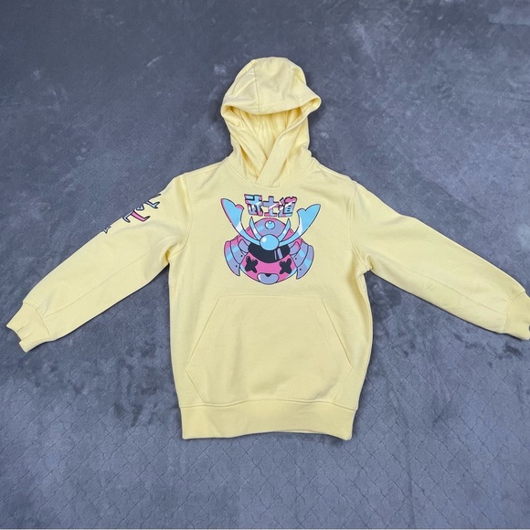 Kids Yellow Graphic Hoodie Size 8 - Picture 3 of 13